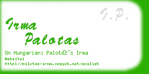 irma palotas business card